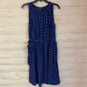 Midi dress blue and gold detail